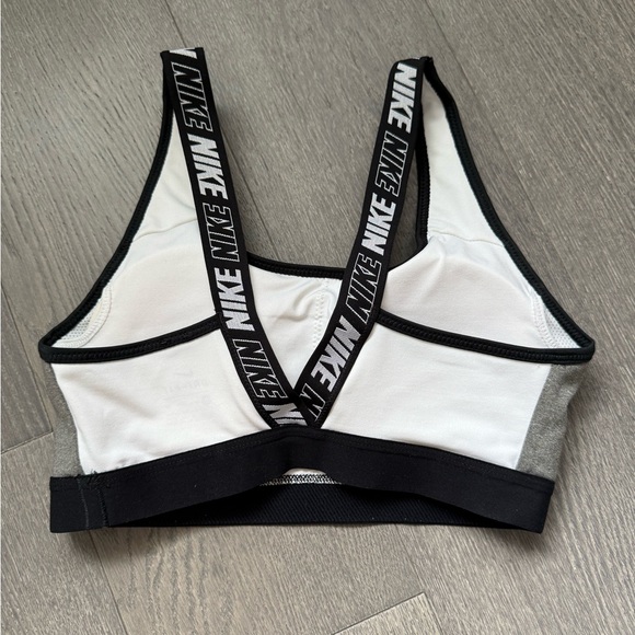 Nike Women's Black, White, and Gray Sports Bra - Picture 2 of 2